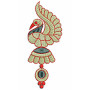 Traditional Peacock Jhumka Embroidery Design