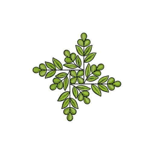 Leaf Church Cross Embroidery Design 22029