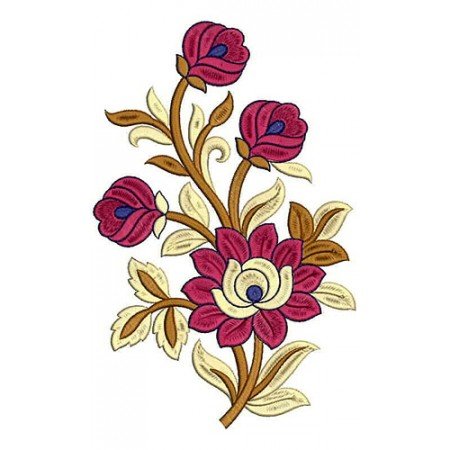 Floral Applique Embroidery Design 22072