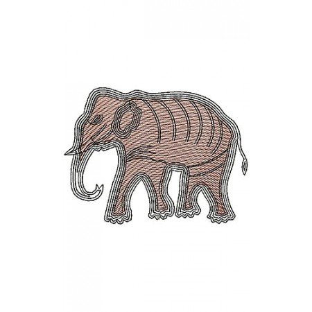 African Safari Elephant Flat Cording Embroidery Design