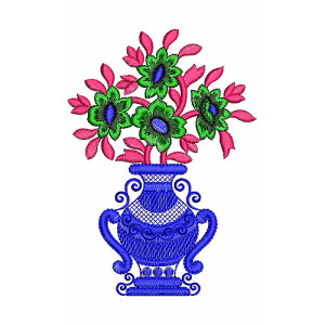 Flower In Vase Embroidery Design 22207