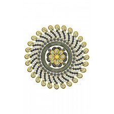 Circle Peacock Feather Embroidery Design 22265