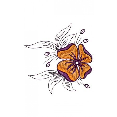 Hibiscus Flower Embroidery Design 22301