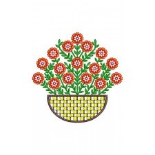 Flower Pot Embroidery Design 22446