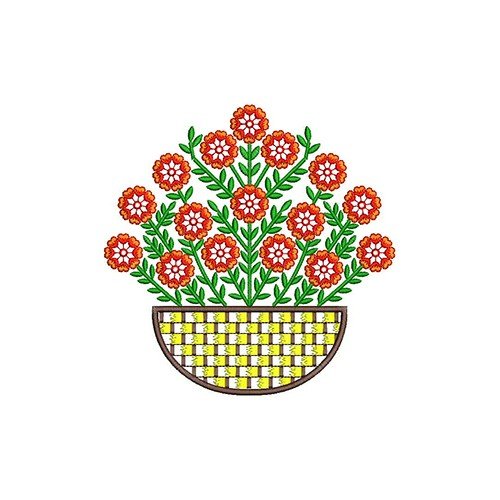 Flower Pot Embroidery Design 22446