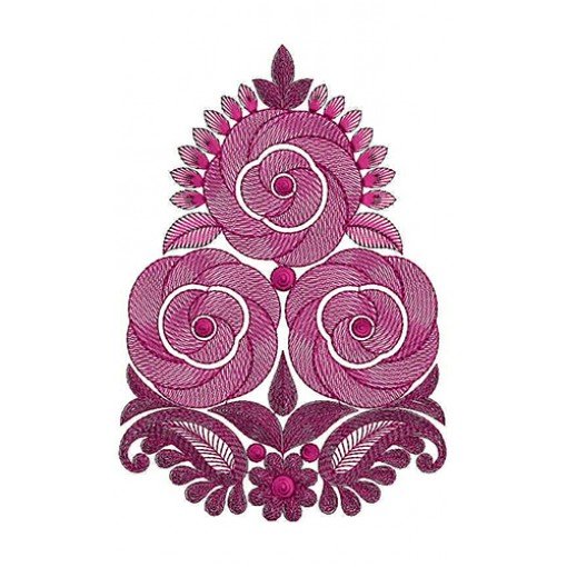Floral Applique Embroidery Design 22487