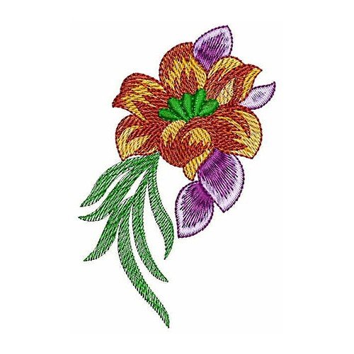Botanical Flower Embroidery Design 22569