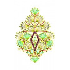 Kashmiri Stitch Flower Applique Embroidery Design 22594
