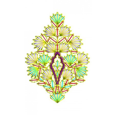 Kashmiri Stitch Flower Applique Embroidery Design 22594