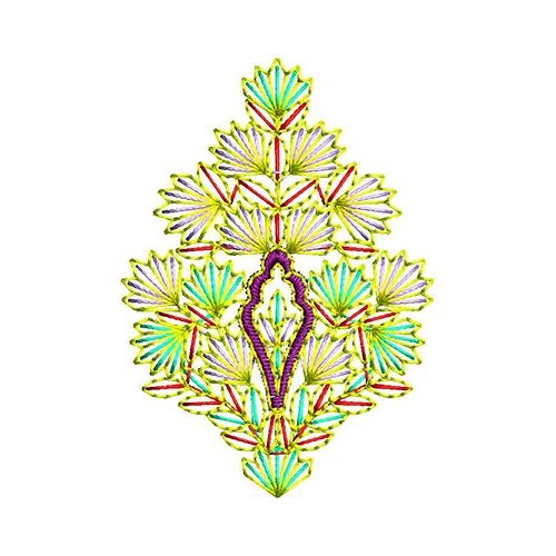 Kashmiri Stitch Flower Applique Embroidery Design 22594