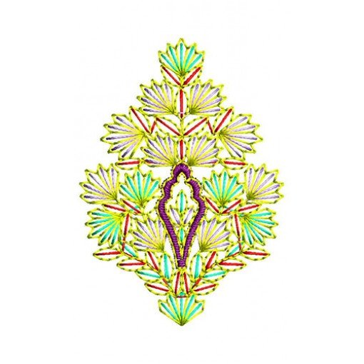 Kashmiri Stitch Flower Applique Embroidery Design 22594