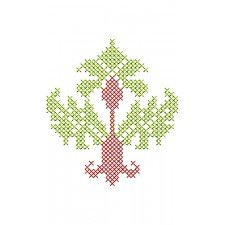 Cross Stitch Flower Applique Embroidery Design 22598