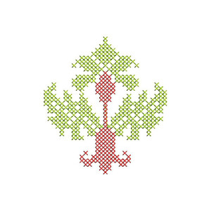 Cross Stitch Flower Applique Embroidery Design 22598