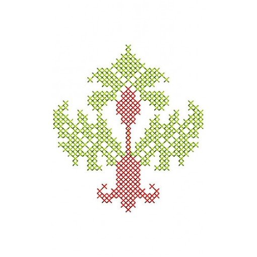Cross Stitch Flower Applique Embroidery Design 22598
