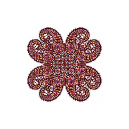 Round Symmetrical Pattern Applique Embroidery Design 22651