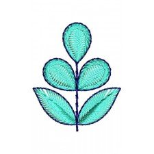 Blue Leaves Applique Embroidery Design 22689