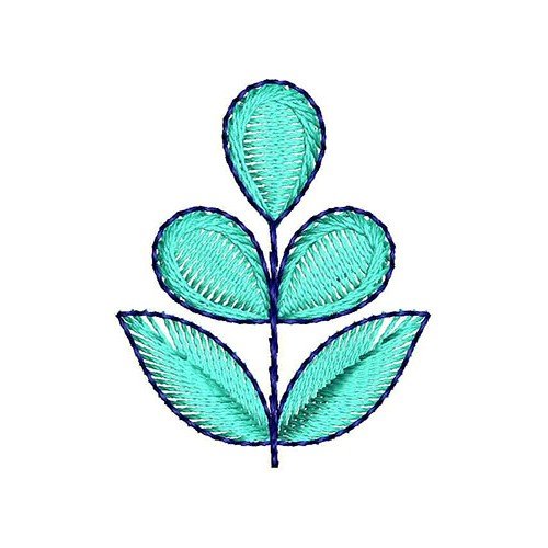 Blue Leaves Applique Embroidery Design 22689