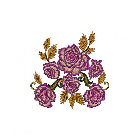 Fabulous Rose Blossom Applique Embroidery Design 22698