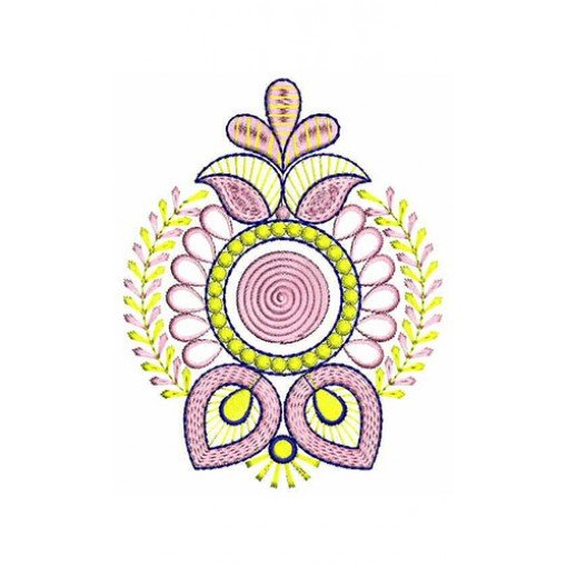 Unusual Leaves Shape Applique Embroidery Design 22717
