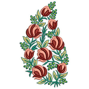 Vintage Flowers Applique Embroidery Design 22720