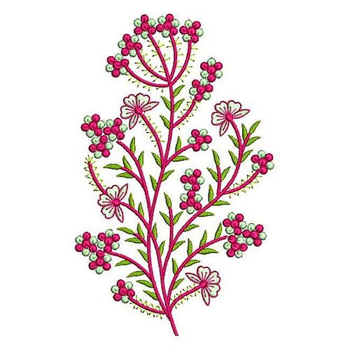Jacobean Garden Plant Applique Embroidery Design