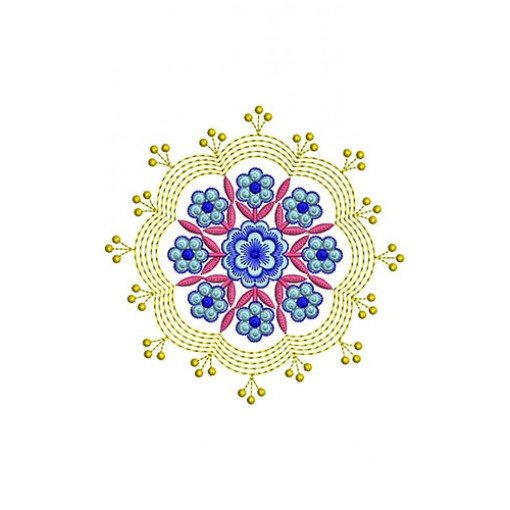 Zentangl Round Applique Embroidery Design 22723