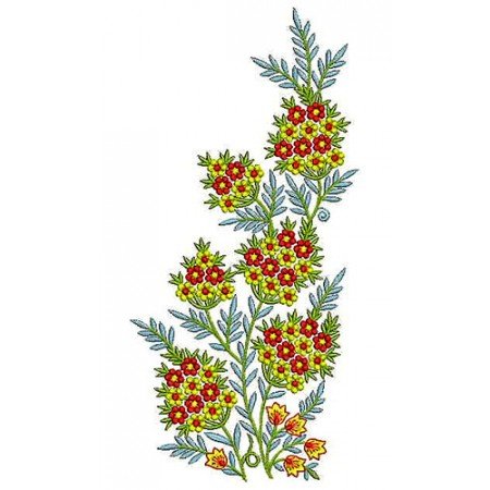Fantastic Flower Plant Kurti Applique Embroidery Design 22727