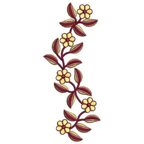 Dress Flower Leaves Applique Embroidery Design 22730