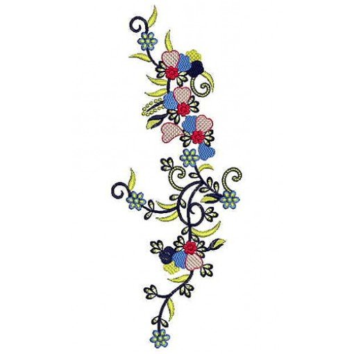 Free Retro Flowers Embroidery Design 22761