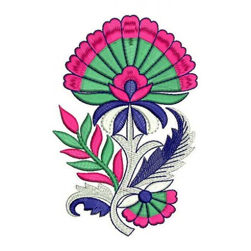 Exotic Flower Applique Embroidery Design 22771