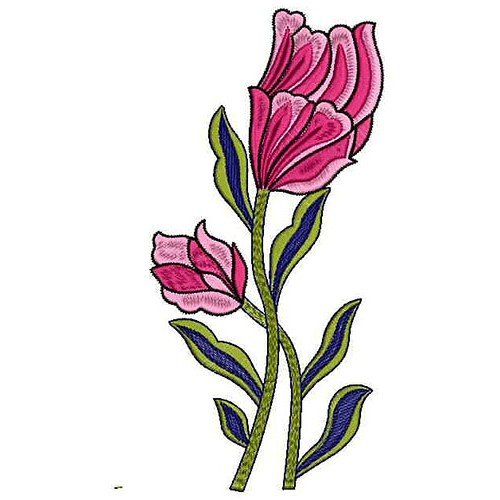 Peony Flower Applique Embroidery Design 22772