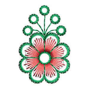 Simple Nature Flower Embroidery Design 22798