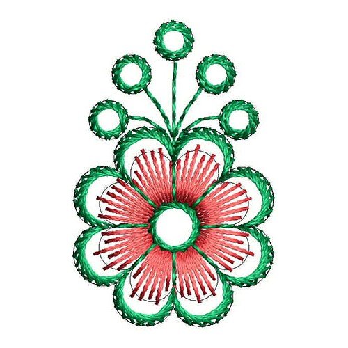 Simple Nature Flower Embroidery Design 22798
