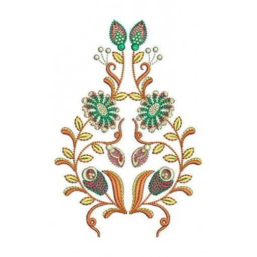 Unique Flower Dress Applique Embroidery Design