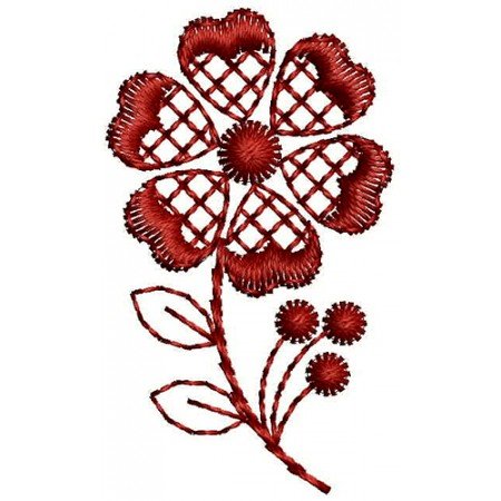 Red Flower Embroidery Design 22982