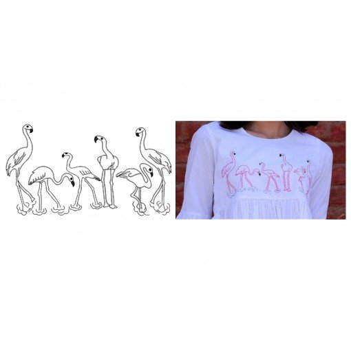 Heron Dress Embroidery Design 22947 Heron Dress Embroidery Design 22947