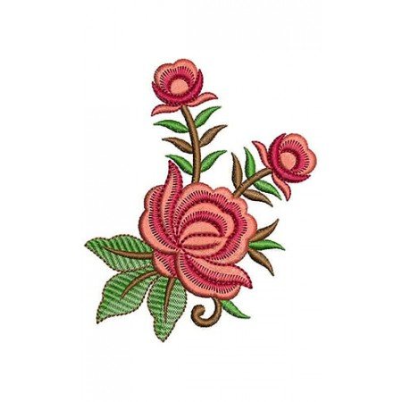 Pink Rose Embroidery Design 23027