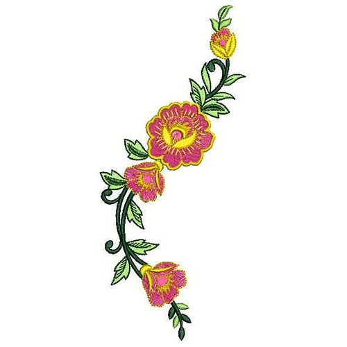 Yellow Rose Flower Embroidery Design 23028