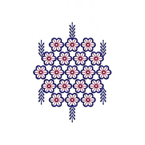 Floral Patch Sticker Embroidery Design 23148