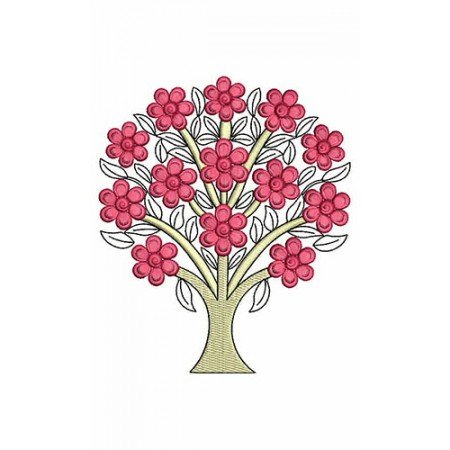 Fancy Small Tree Applique Embroidery Design 23153