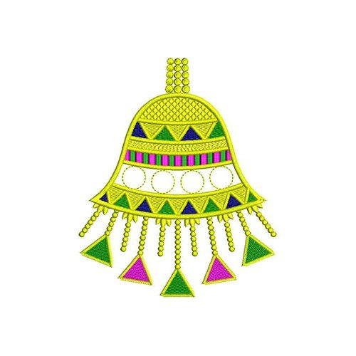 Beautiful Bell Applique Embroidery Design 23191