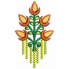 Latest Flower Applique Embroidery Design 23382