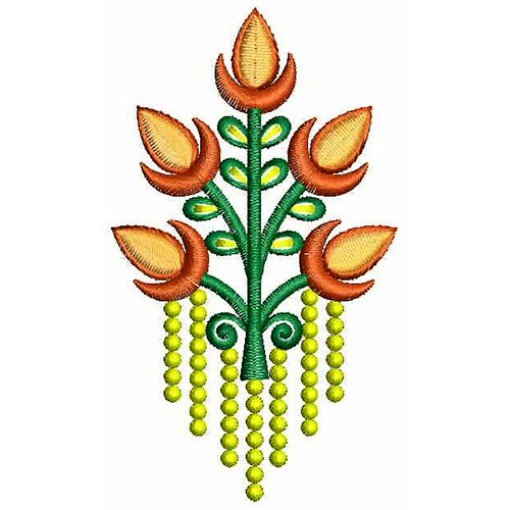 Latest Flower Applique Embroidery Design 23382