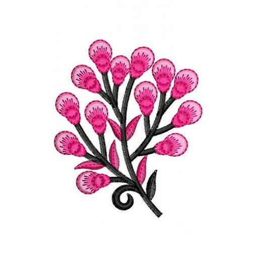 Pink Flower Embroidery Design 23384