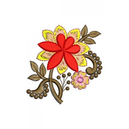 Small Flower Applique Embroidery Design 23386