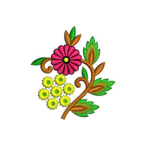 Flower With Bunch Of Leaves Design 23426