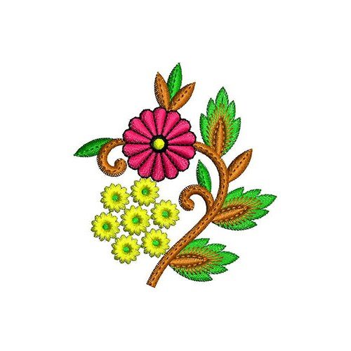 Flower With Bunch Of Leaves Design 23426