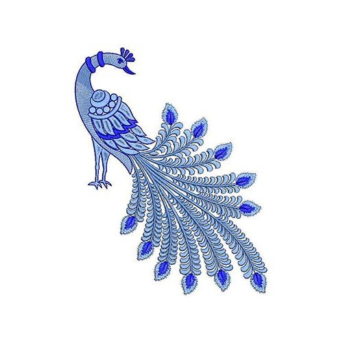 Pretty Peacock Applique Embroidery Design 23470