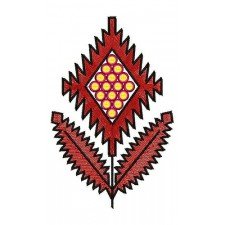 Zigzag Line Flower Design In Embroidery 23484