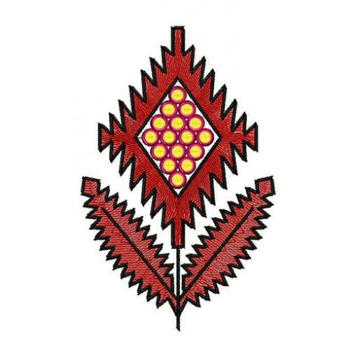 Zigzag Line Flower Design In Embroidery 23484